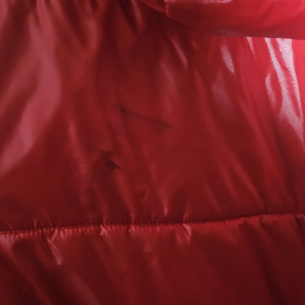 Michael Kors Womens Shiny Red Puffer Jacket Size Large - Picture 5 of 6